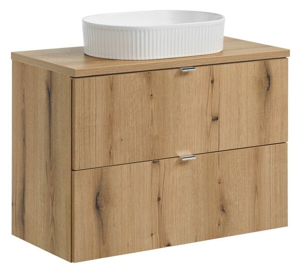 Comad Závesná skrinka Nova Oak Beyond s doskou a umývadlom 80 cm dub coast evoke