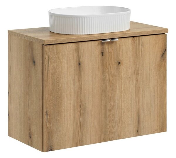 Comad Závesná skrinka Nova Oak Beyond II s doskou a umývadlom 80 cm dub coast evoke