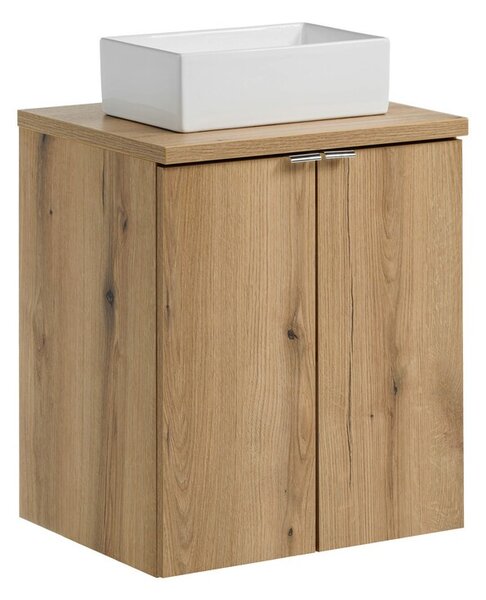 Comad Závesná skrinka Nova Oak Gaja II s doskou a umývadlom 50 cm dub coast evoke