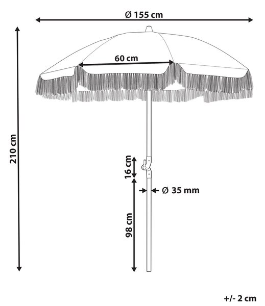 Záhradný slnečník svetlomodrý tyč z bukového dreva ⌀ 150 cm okrúhly nastaviteľný UV odolný retro štýl exteriér