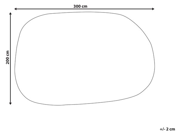 Koberec krémová biela viskóza a vlna nepravidelný tvar 200 x 300 cm moderný glamour štýl