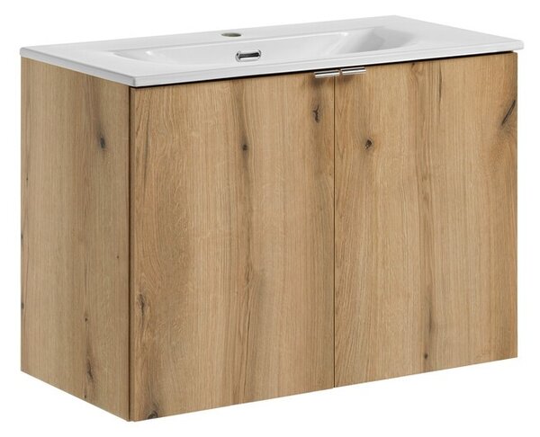 Comad Závesná skrinka Nova Oak I so zápustným umývadlom 80 cm dub coast evoke