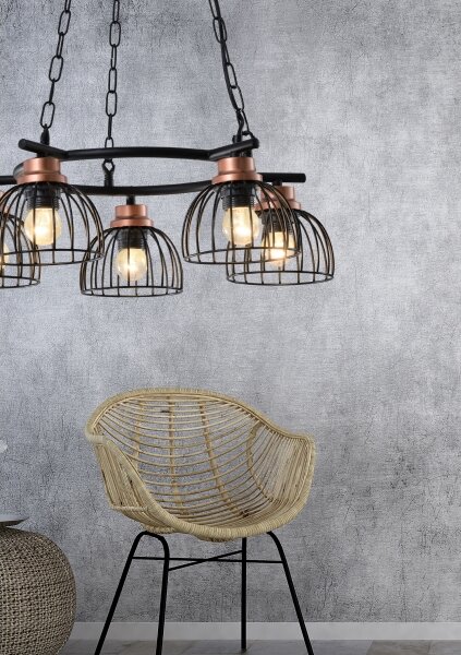 Prezent 75466 - Luster na reťazi BASKET 5xE27/60W/230V