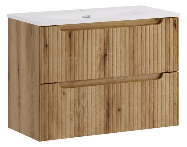 Comad Závesná skrinka Nova Sky so zápustným umývadlom Nova 80 cm dub coast evoke