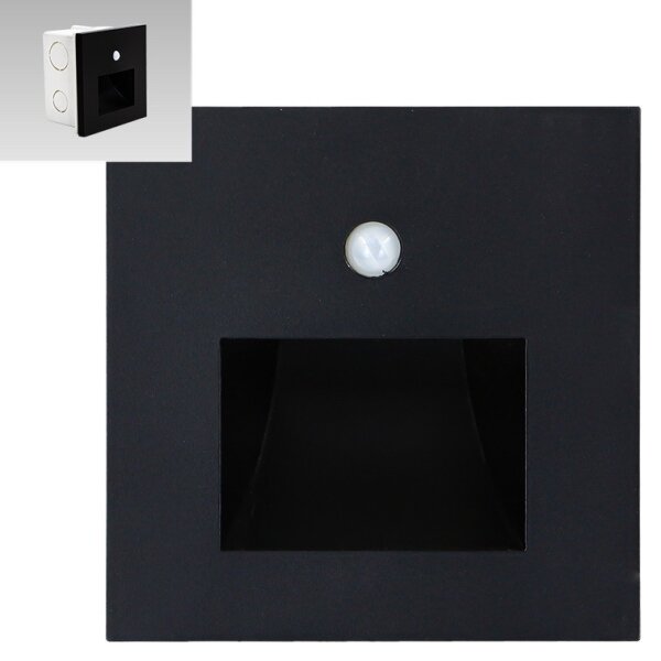 Emithor 70418 - LED Schodiskové svietidlo so senzorom SUNNY LED/1W/230V čIerna