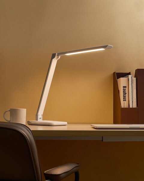 Stolná LED lampa biela syntetický materiál nastaviteľný jas a farba svetla stmievač moderný štýl domáca kancelária