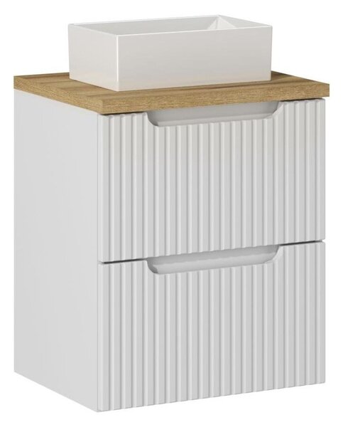 Comad Závesná skrinka Nova White Gaja I s doskou a umývadlom 50 cm biela/dub evoke