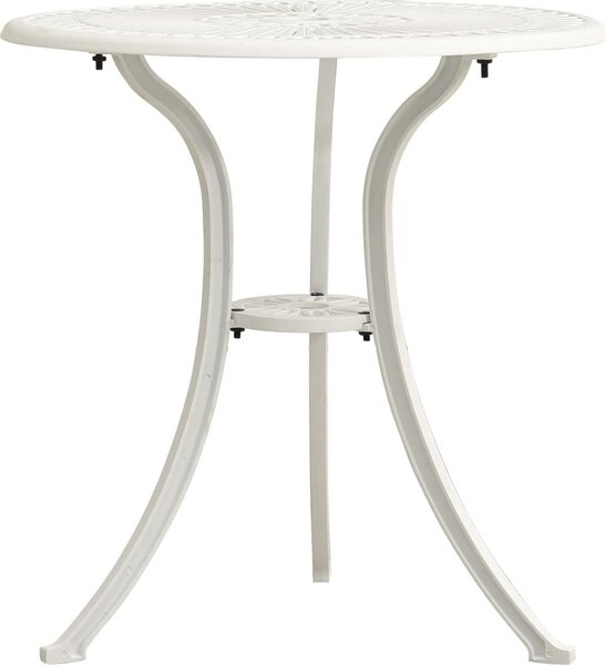 Maison Exclusive – Záhradný stôl, biely, 62 x 62 x 65 cm, liate hliníkové