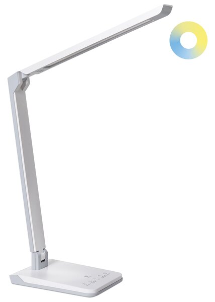 Stolná LED lampa biela syntetický materiál nastaviteľný jas a farba svetla stmievač moderný štýl domáca kancelária