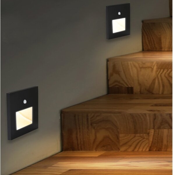 Emithor 70418 - LED Schodiskové svietidlo so senzorom SUNNY LED/1W/230V čIerna