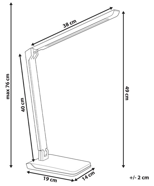 Stolná LED lampa strieborná syntetický materiál nastaviteľný jas a farba svetla stmievač moderný štýl domáca kancelária