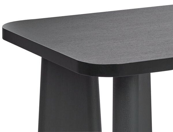 Jedálenský stôl čierny MDF vrchná doska 180 x 90 cm obdĺžnikový tvar kovové nohy moderný štýl kuchyňa jedáleň