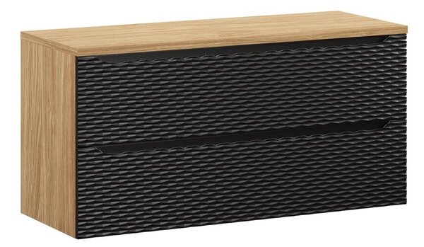 Comad Závesná skrinka Ocean s doskou 120 cm čierna/dub olejovaný