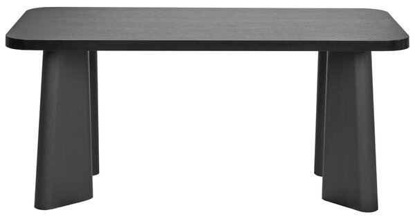 Jedálenský stôl čierny MDF vrchná doska 180 x 90 cm obdĺžnikový tvar kovové nohy moderný štýl kuchyňa jedáleň