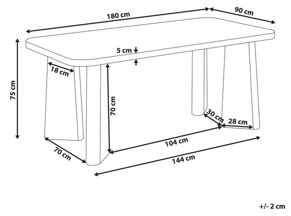 Jedálenský stôl čierny MDF vrchná doska 180 x 90 cm obdĺžnikový tvar kovové nohy moderný štýl kuchyňa jedáleň