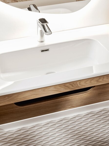 Comad Závesná skrinka pod umývadlo Ocean Beige s doskou 90 cm béžová/dub olejovaný
