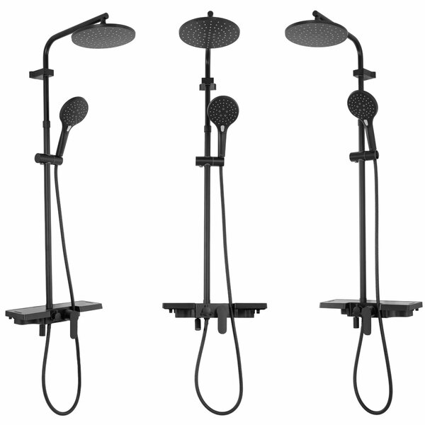 REA - Santos sprchový set s batériou 150mm, čierna, REA-P8803