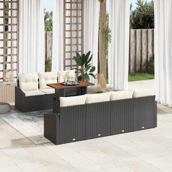 Maison Exclusive - Záhradný nábytok s úloným priestorom 8 ks ierny Poly Rattan