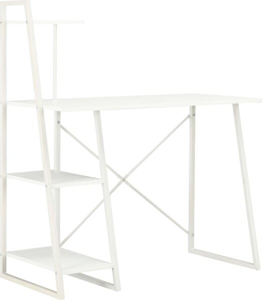 Maison Exclusive – písací stôl s policovou jednotkou, biely, 102 × 50 × 117 cm