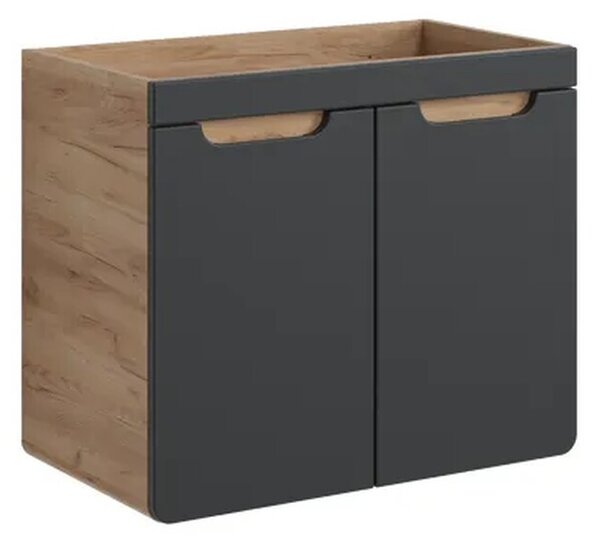 Comad Závesná skrinka pod umývadlo Aruba 8204 70 cm dub remeselný zlatá/vesmírne sivá