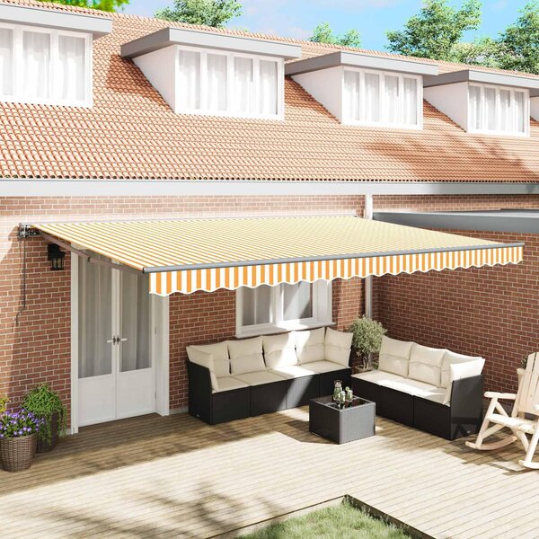 Maison Exclusive – rám markízy, žltý a biely, 500 x 300 cm
