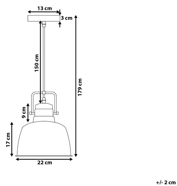 Závesná lampa grafitová sivá medená kov 179 cm stropné svietidlo priemyselný štýl kuchyňa jedáleň