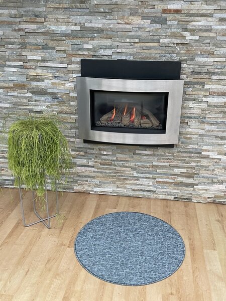 Vopi , Kusový koberec Alassio modrošedý kruh, 67x67 (priemer) kruh, modrá, obývacia izba