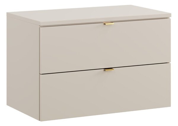 Comad Závesná skrinka pod umývadlo Dalia Cashmere s doskou 80 cm kašmírová