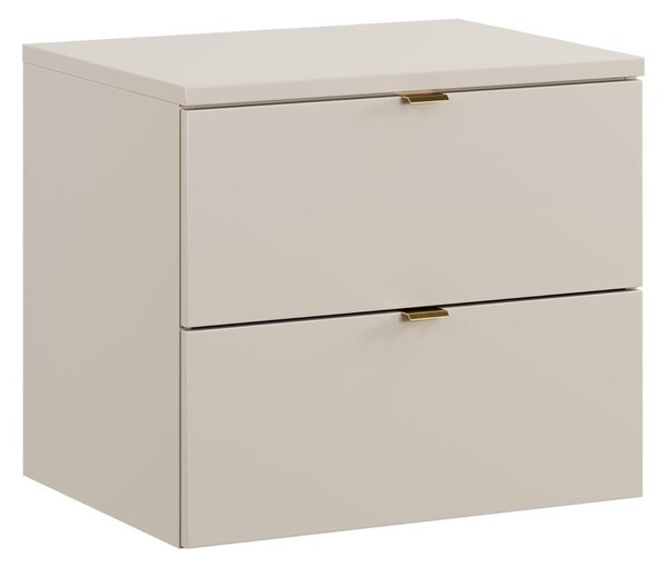 Comad Závesná skrinka pod umývadlo Dalia Cashmere s doskou 60 cm kašmírová