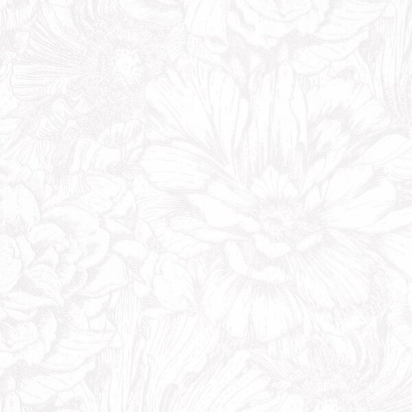 Vliesové tapety na stenu IMPOL Giulia 6782-10, kvetová koláž biela, rozmer 10,05 m x 0,53 m, NOVAMUR 82183