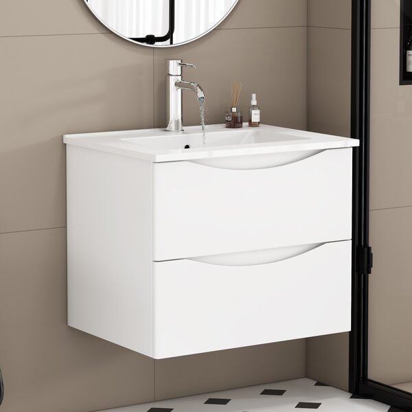 Závesná skrinka pod umývadlo Houseland Bravio 60 cm biela
