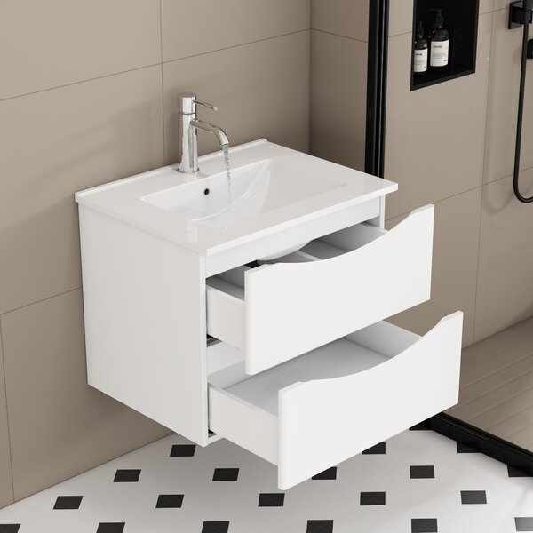 Závesná skrinka pod umývadlo Houseland Bravio 60 cm biela