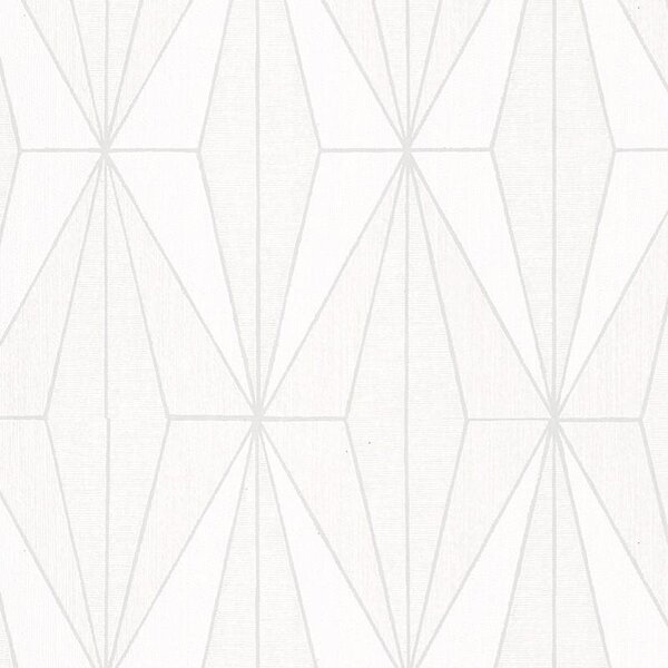 Vliesové tapety na stenu IMPOL Giulia 6781-30, Art-Deco vzor biely so striebornými kontúrami, rozmer 10,05 m x 0,53 m, NOVAMUR 82178