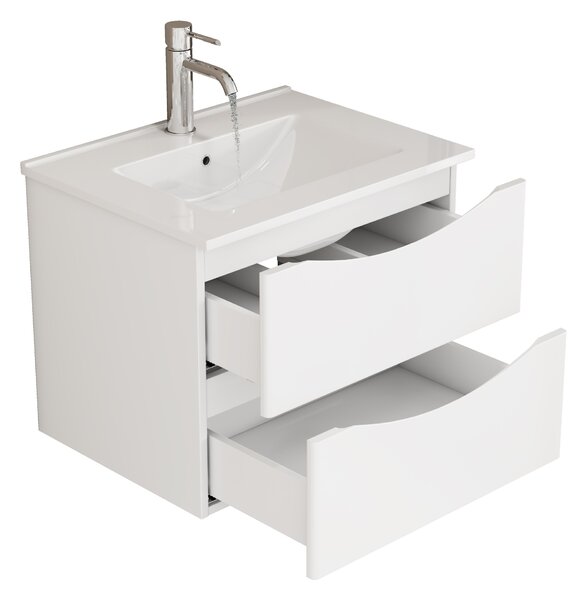 Závesná skrinka pod umývadlo Houseland Bravio 60 cm biela