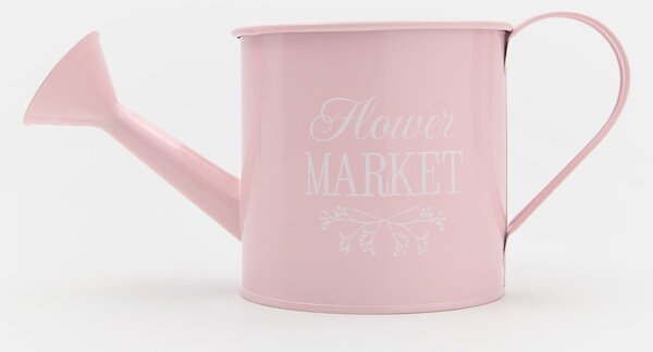 Sinsay - Kovová krhla s nápisom Flower Market - pastelová ružová