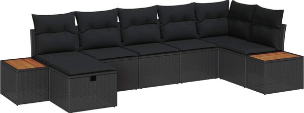 Maison Exclusive - Záhradný nábytok s vankúmi 8 ks ierny Poly-rattan