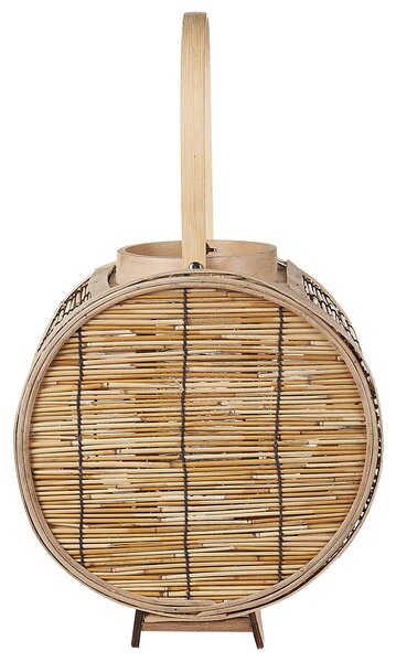 Lampáš prírodný ratanový 30 cm sklenený svietnik boho štýl dekoratívny doplnok