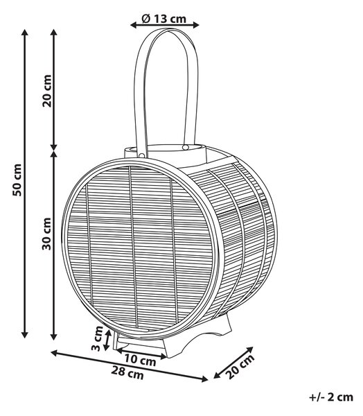 Lampáš prírodný ratanový 30 cm sklenený svietnik boho štýl dekoratívny doplnok