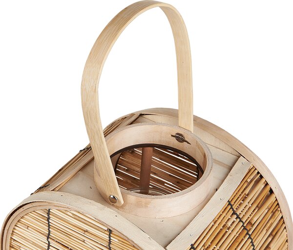 Lampáš prírodný ratanový 30 cm sklenený svietnik boho štýl dekoratívny doplnok
