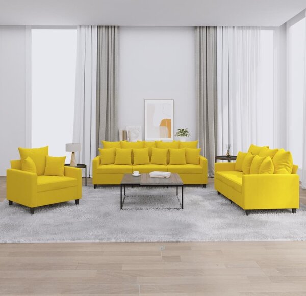 Maison Exclusive – 3-dielna sedacia súprava s vankúmi, ltý zamat
