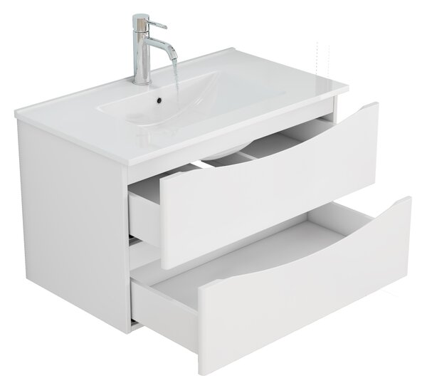 Závesná skrinka pod umývadlo Houseland Nirela 80 cm biela