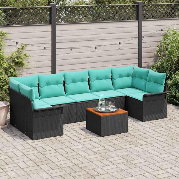 Maison Exclusive - Záhradný nábytok s vankúmi 8 ks ierny Poly-rattan