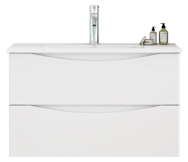 Závesná skrinka pod umývadlo Houseland Nirela 80 cm biela
