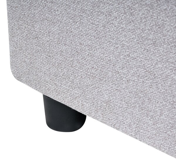 Posteľ s úložným priestorom svetlosivá látkové čalúnenie polyester 180 x 200 cm bez čela s roštom úložné zásuvky klasický štýl spálňa