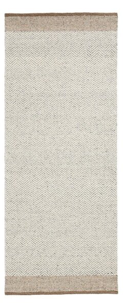 Béžový obojstranný/ručne tkaný vlnený behúň 80x200 cm Nifelia – Kave Home