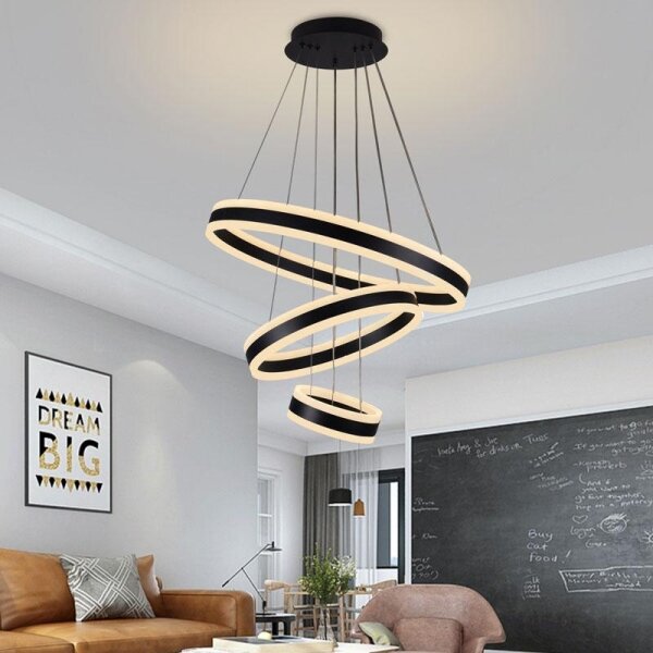 LED Stmievateľný luster na lanku LED/165W/230V 3000-6500K + diaľkové ovládanie