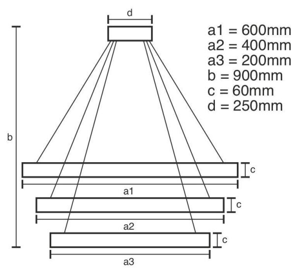 LED Stmievateľný luster na lanku LED/165W/230V 3000-6500K + diaľkové ovládanie