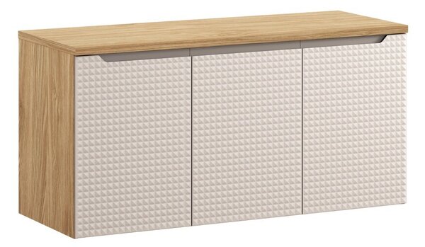 Comad Závesná skrinka pod umývadlo Luxor Beige I s doskou 120 cm béžová/dub olejovaný