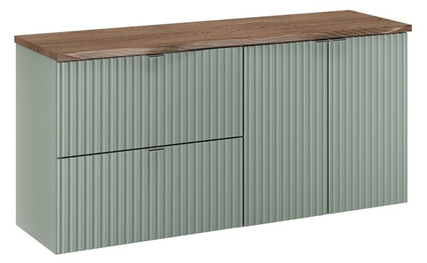 Comad Závesná skrinka pod umývadlo Line Reed Green s doskou 120 cm zelená/dub casella