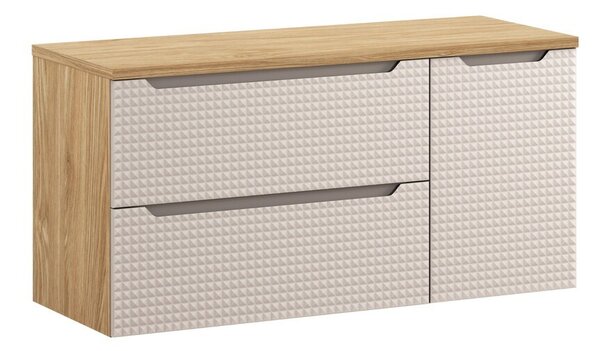 Comad Závesná skrinka pod umývadlo Luxor Beige II s doskou 120 cm béžový/dub olejovaný